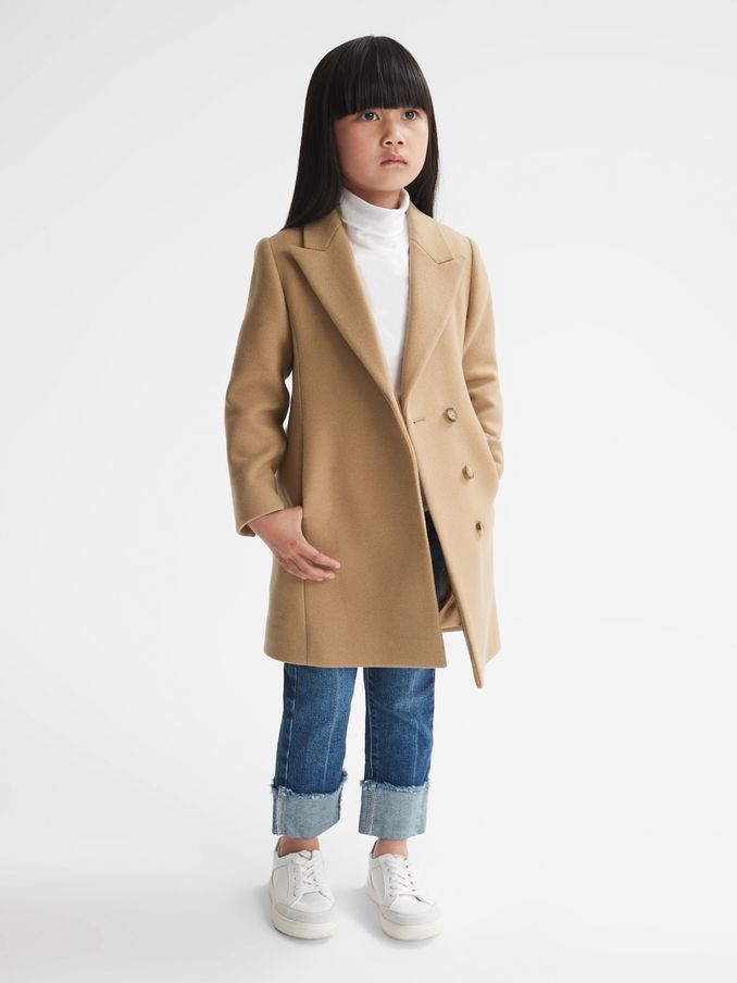 4-9 yrs Mid Length Coat in Camel (C92039) | AED550