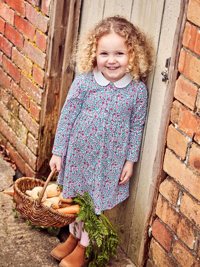 Ditsy Pink Floral Peter Pan Dress (C92868) | $19