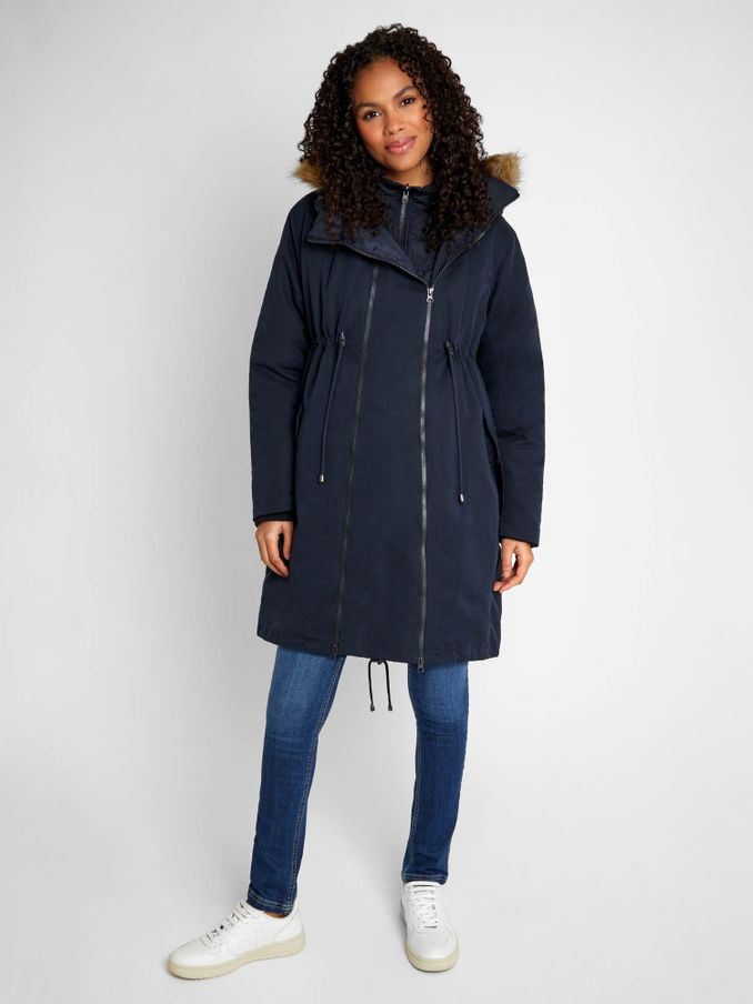 Navy Blue 5-in-1 All Seasons Maternity Parka (C93724) | $142