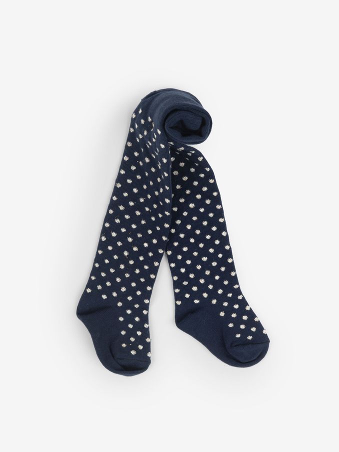 Gold Spot Cotton Rich Tights in Navy (C95230) | $6