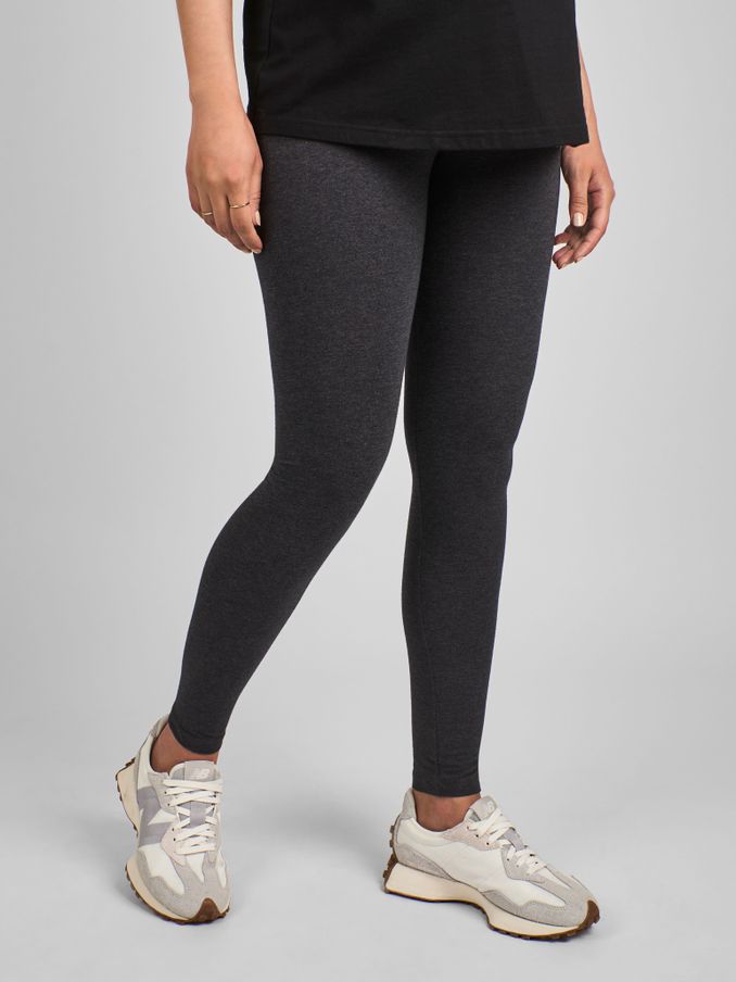 Charcoal Grey Cotton Rich Maternity Leggings (C98760) | $39