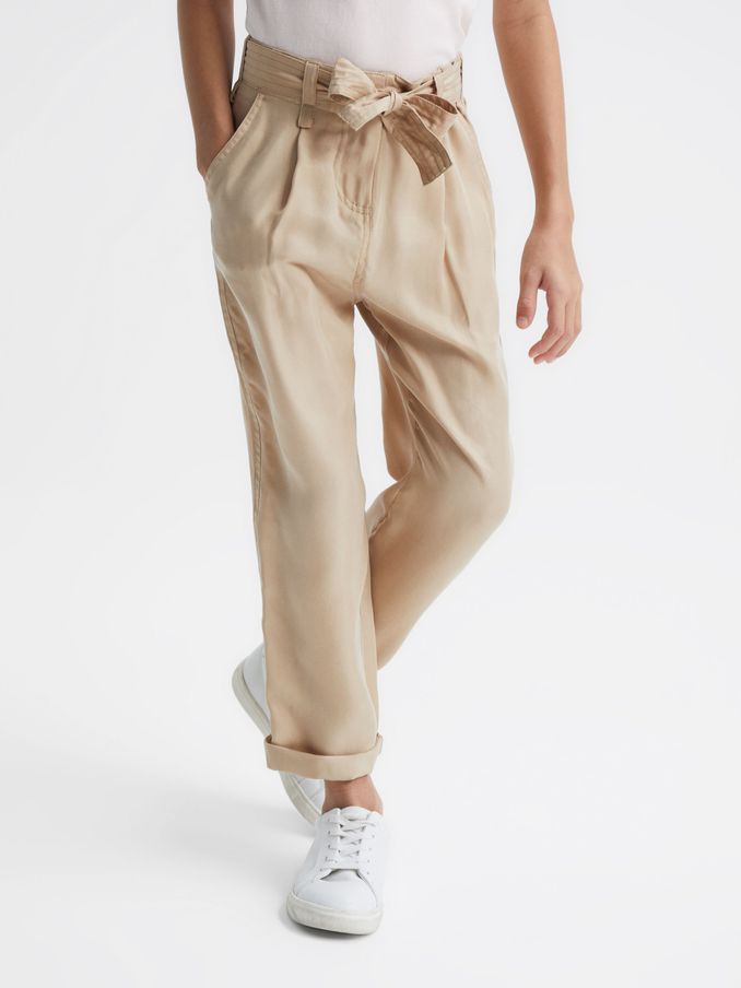 4-9 yrs Paper Bag Cargo Trousers in Camel (D07918) | $21
