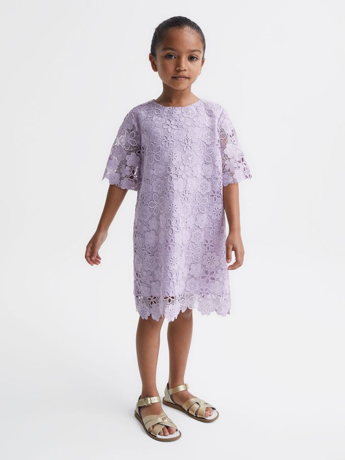 4-9 yrs Lace T-Shirt Dress in Lilac (D17099) | €42