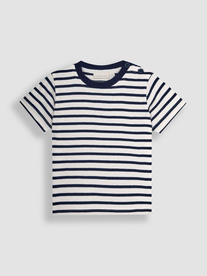 Ecru Navy Stripe Stripe T-Shirt (D18206) | $6