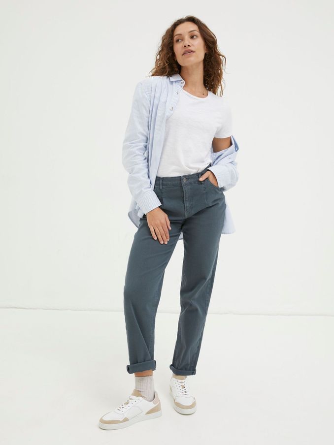 Blue Cleo Canvas Barrel Leg Chinos (D25370) | €25