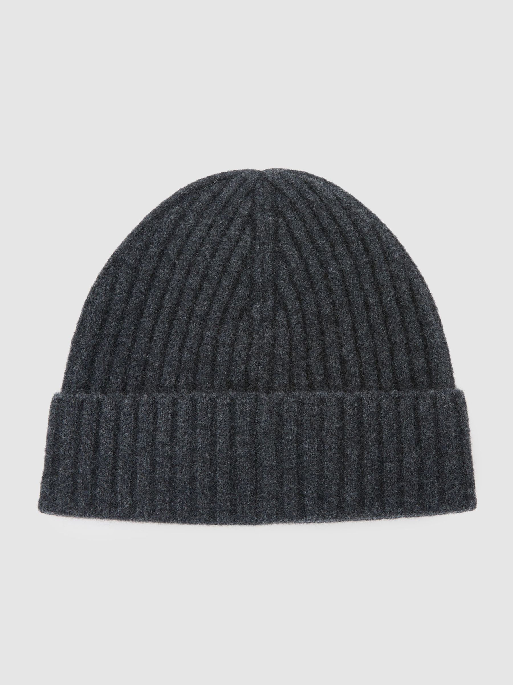 Charcoal Grey - Regular Merino Wool-blend Wide-rib Beanie