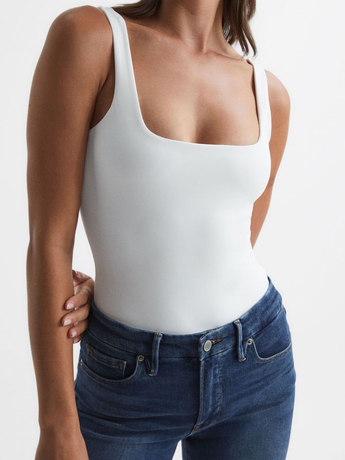 Good American Square Neck Bodies in White (D35811) | HK$1,190