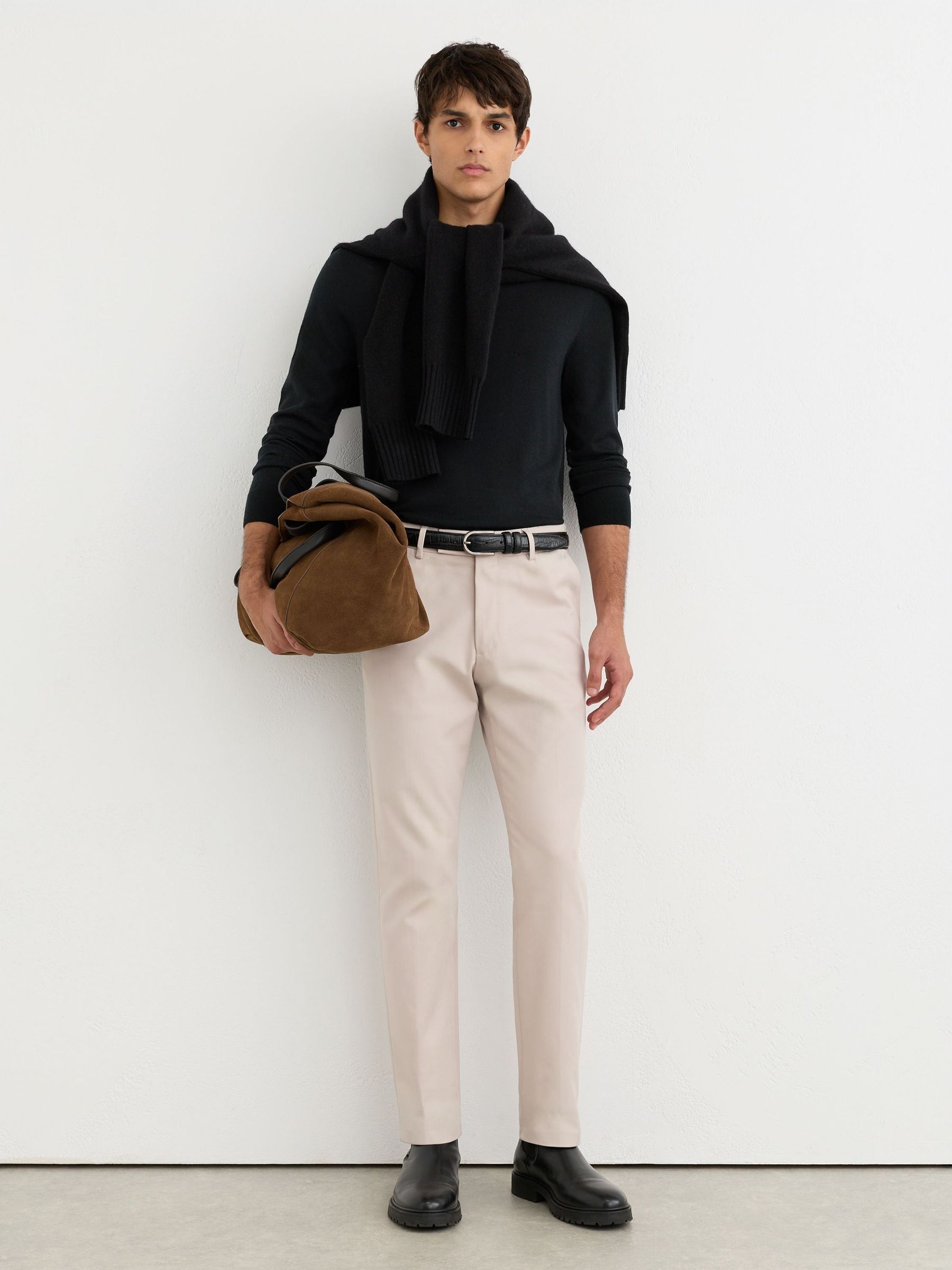 Stone - Regular Cotton-stretch Slim-fit Chinos