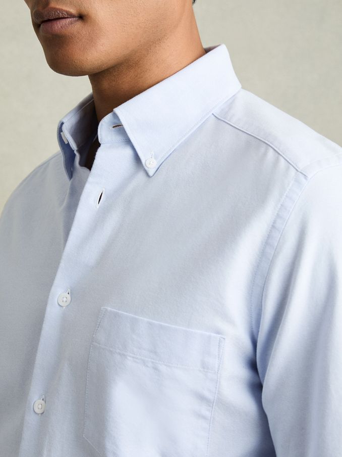 Soft Wash Button Down Oxford Shirt in Soft Blue (D40078) | €95