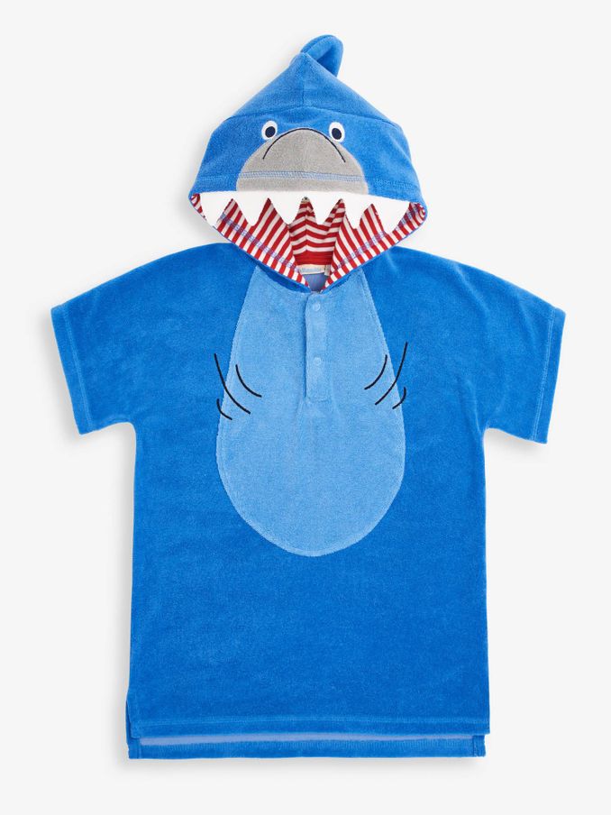 Blue Shark Towelling Hooded Poncho (D41005) | $41