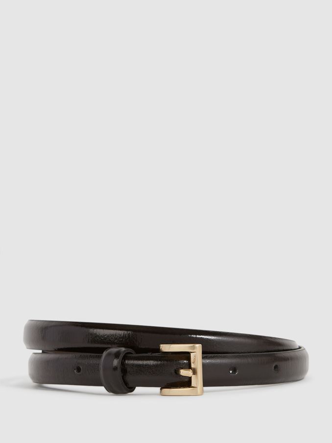 Mini Leather Belt in Black (D43714) | CA$36