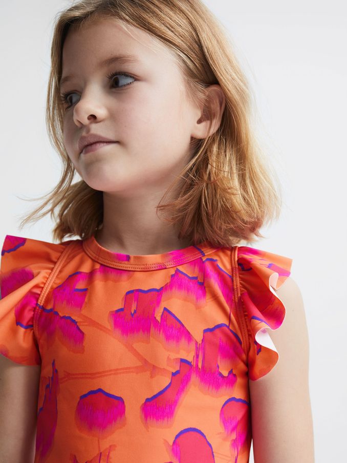 9-12 yrs Floral Bikini Set in Orange Print (D43720) | €21