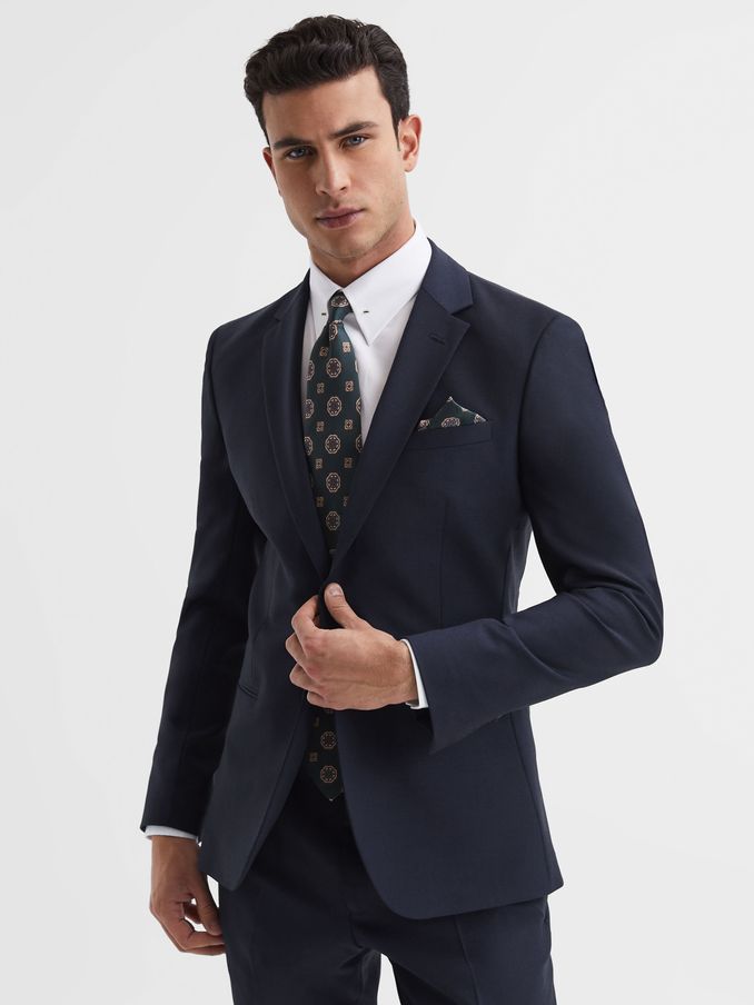 Modern Fit Travel Blazer in Navy (D43789) | US$475