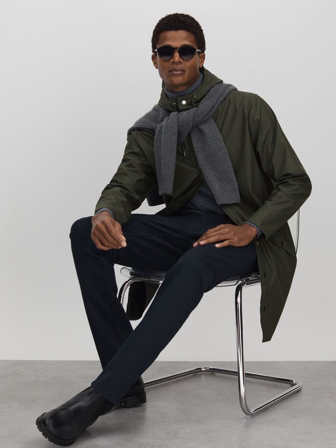 Rains Fishtail Parka in Dark Green (D45992) | HK$1,010