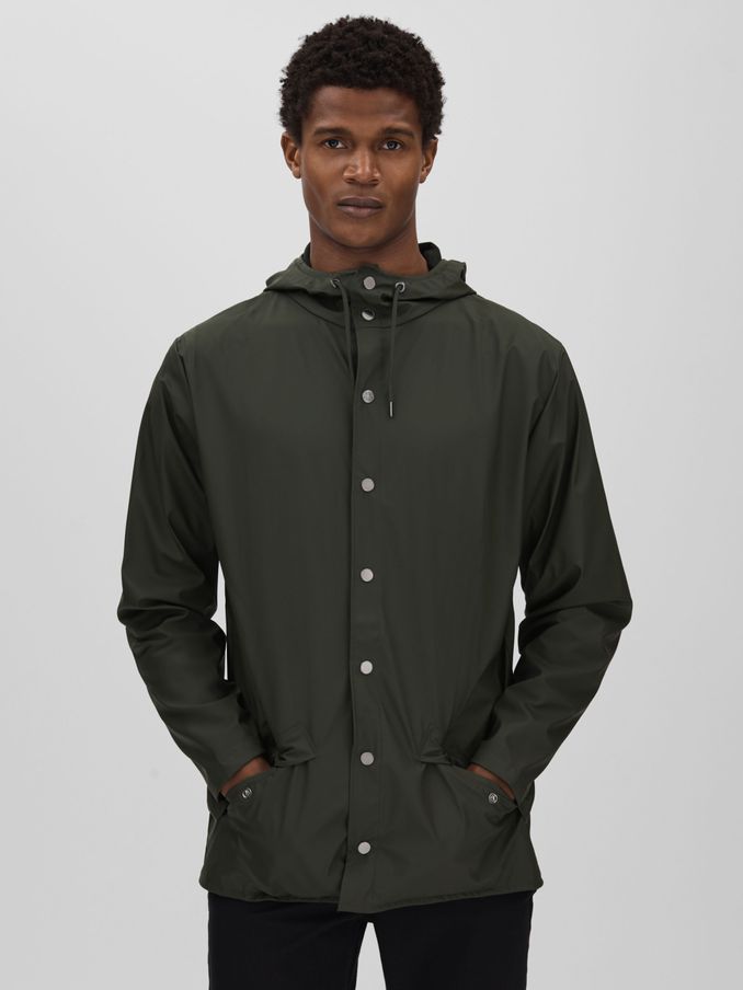 Rains Unisex Hooded Raincoat in Dark Green (D46002) | €120