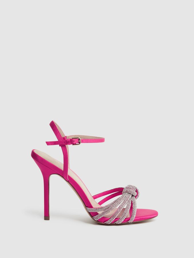 Embellished Heeled Sandals in Pink (D49968) | €80