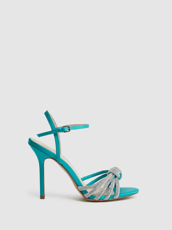 Embellished Heeled Sandals in Blue (D49969) | €80
