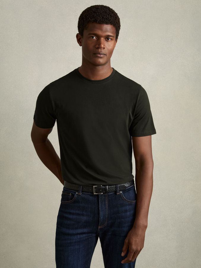 Crew Neck T-Shirt in Oxidised Green (D50923) | €40