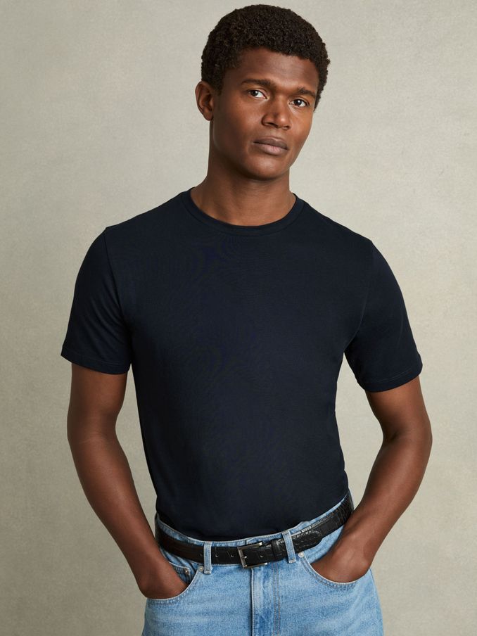 Crew Neck T-Shirt in Navy (D50926) | €40