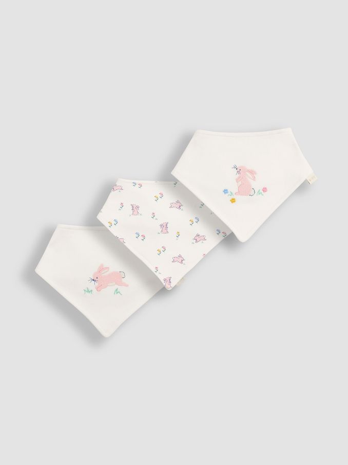 Pink Bunny 3-Pack Cotton Baby Dribble Bibs (D51869) | $10