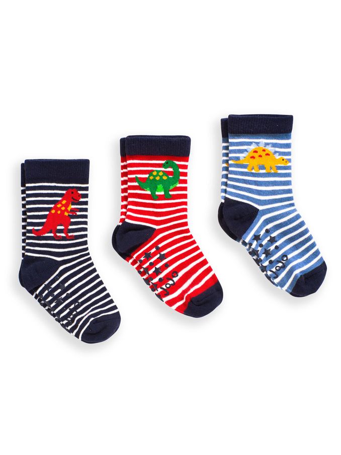 Navy 3-Pack Dino Socks (D51876) | $10