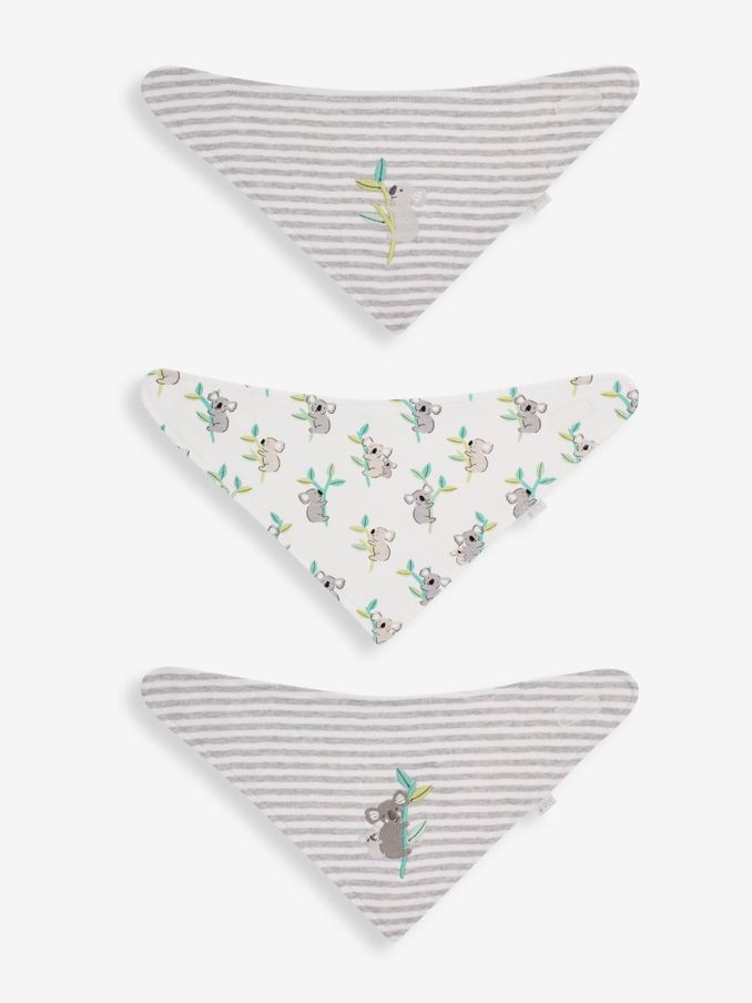 Grey Koala Cotton Baby Dribble Bibs 3 Pack (D51882) | $21