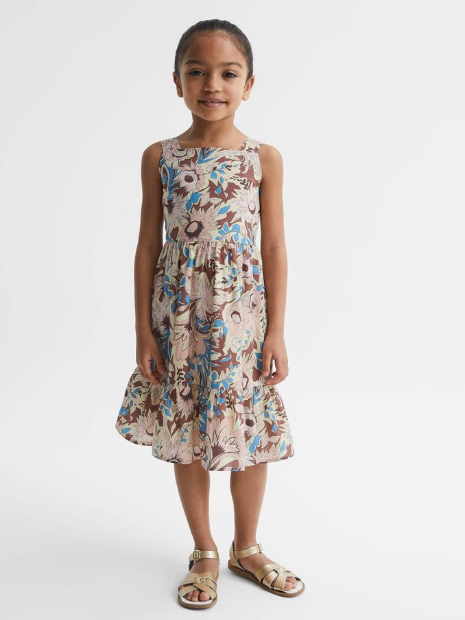4-9 yrs Printed Strappy Dress in Lilac (D56891) | €29