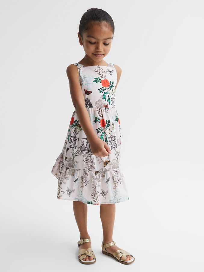 4-9 yrs Printed Strappy Dress in Ivory Print (D56899) | HK$322