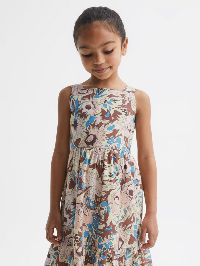 9-12 yrs Printed Strappy Dress in Lilac (D56900) | €36