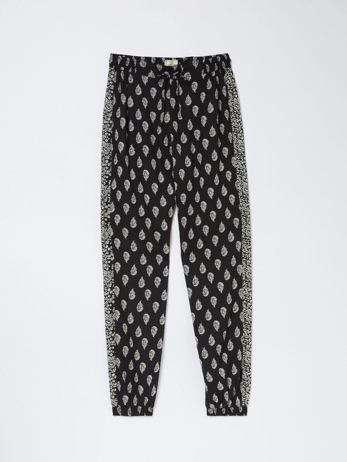 Black Lyme Batik Floral Trousers (D57576) | €31