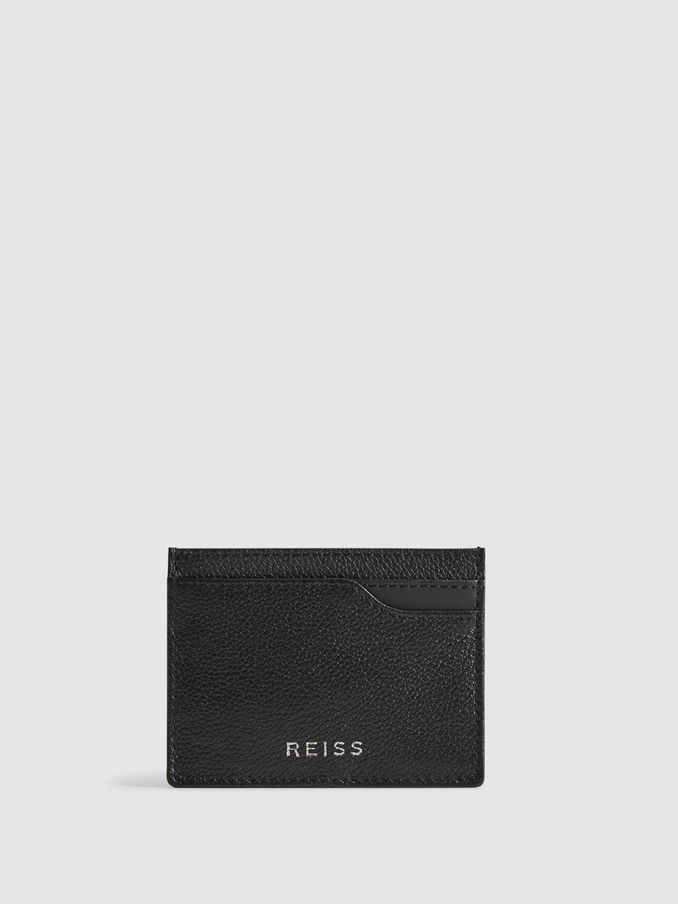 Leather Card Holder in Black (D57931) | US$50