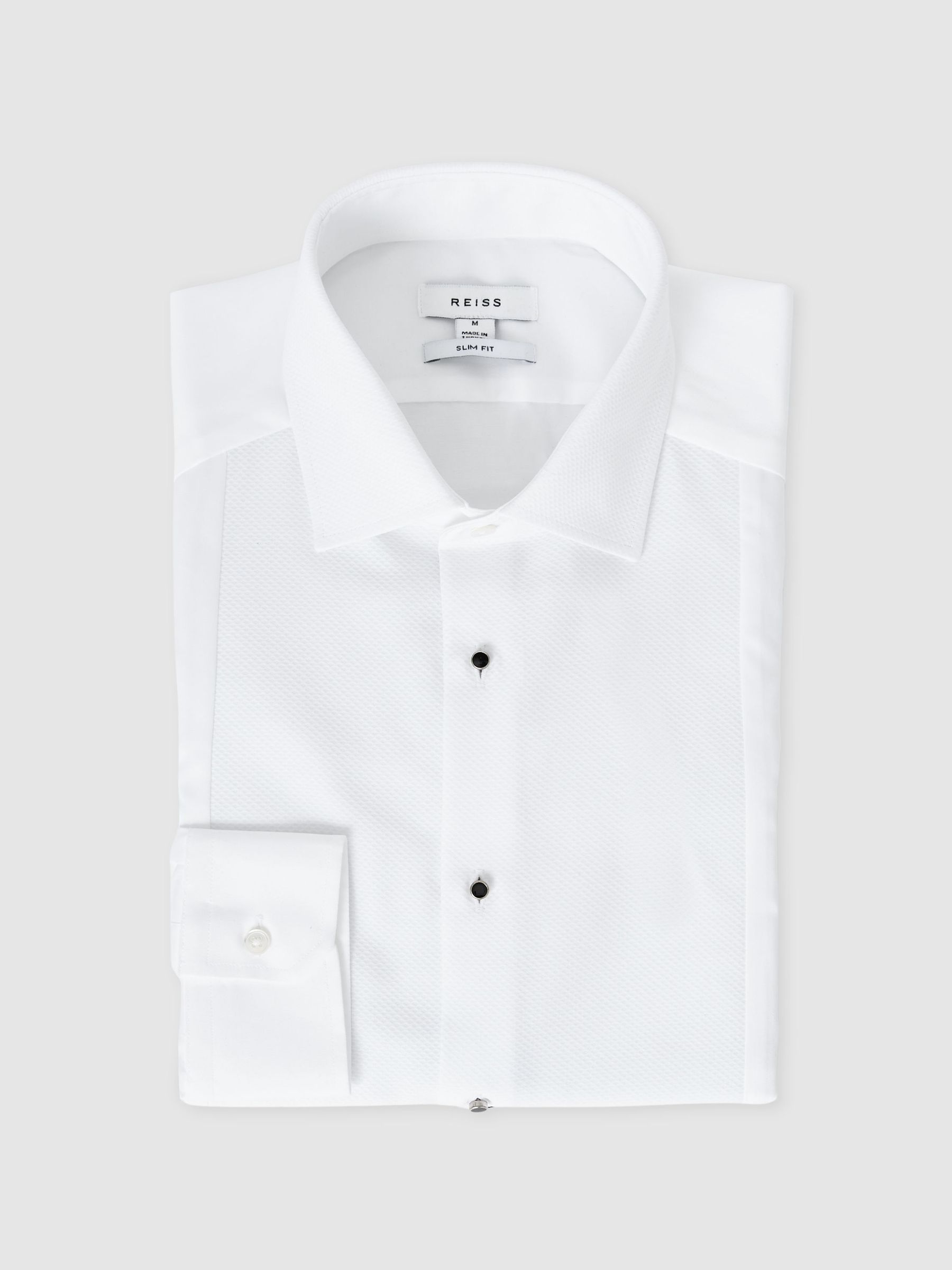 Slim Fit Cotton Marcella Tuxedo Shirt in White (D62374) | €170