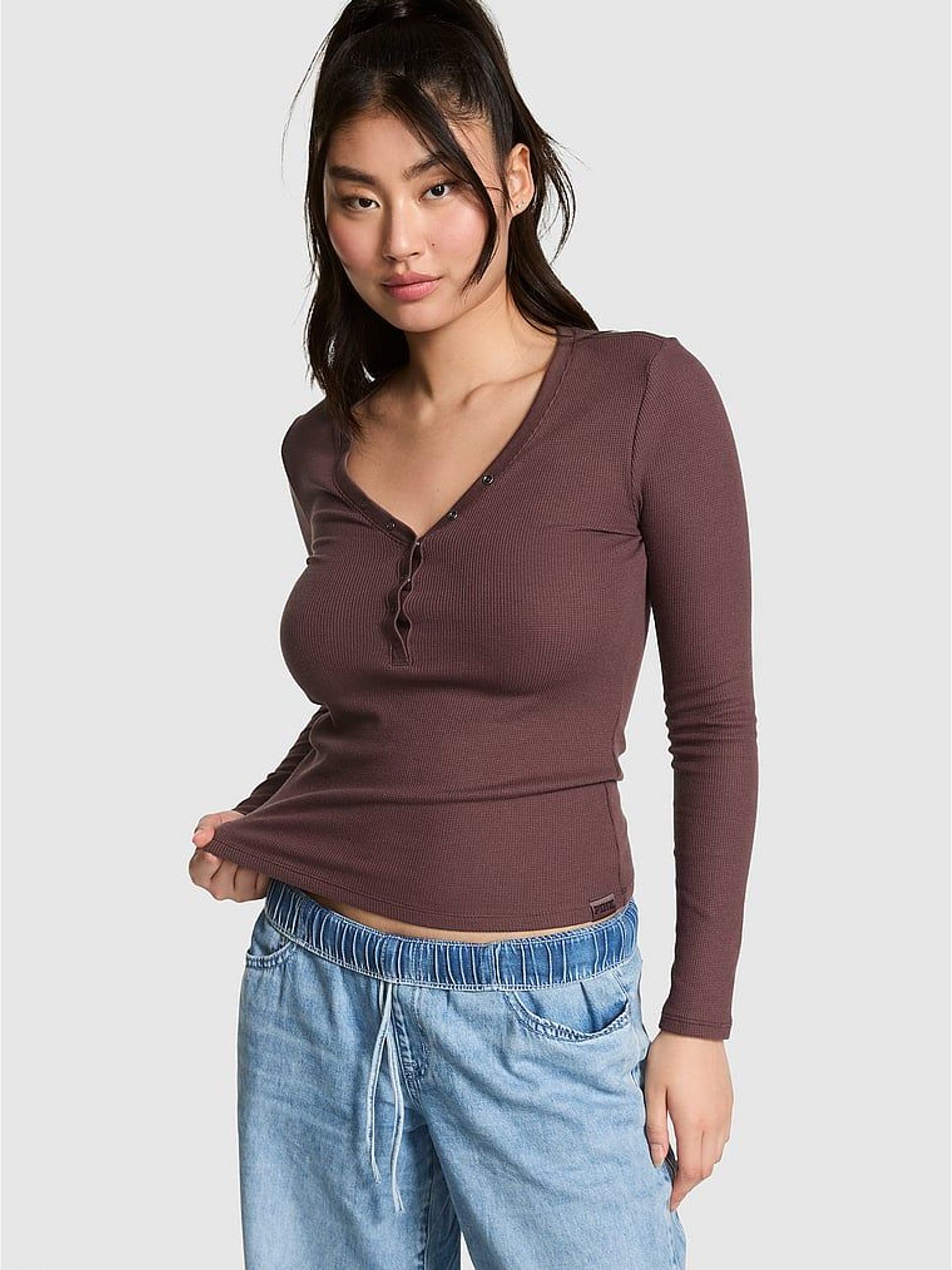 Coco Crush Brown - Waffle Snap Up T-shirt