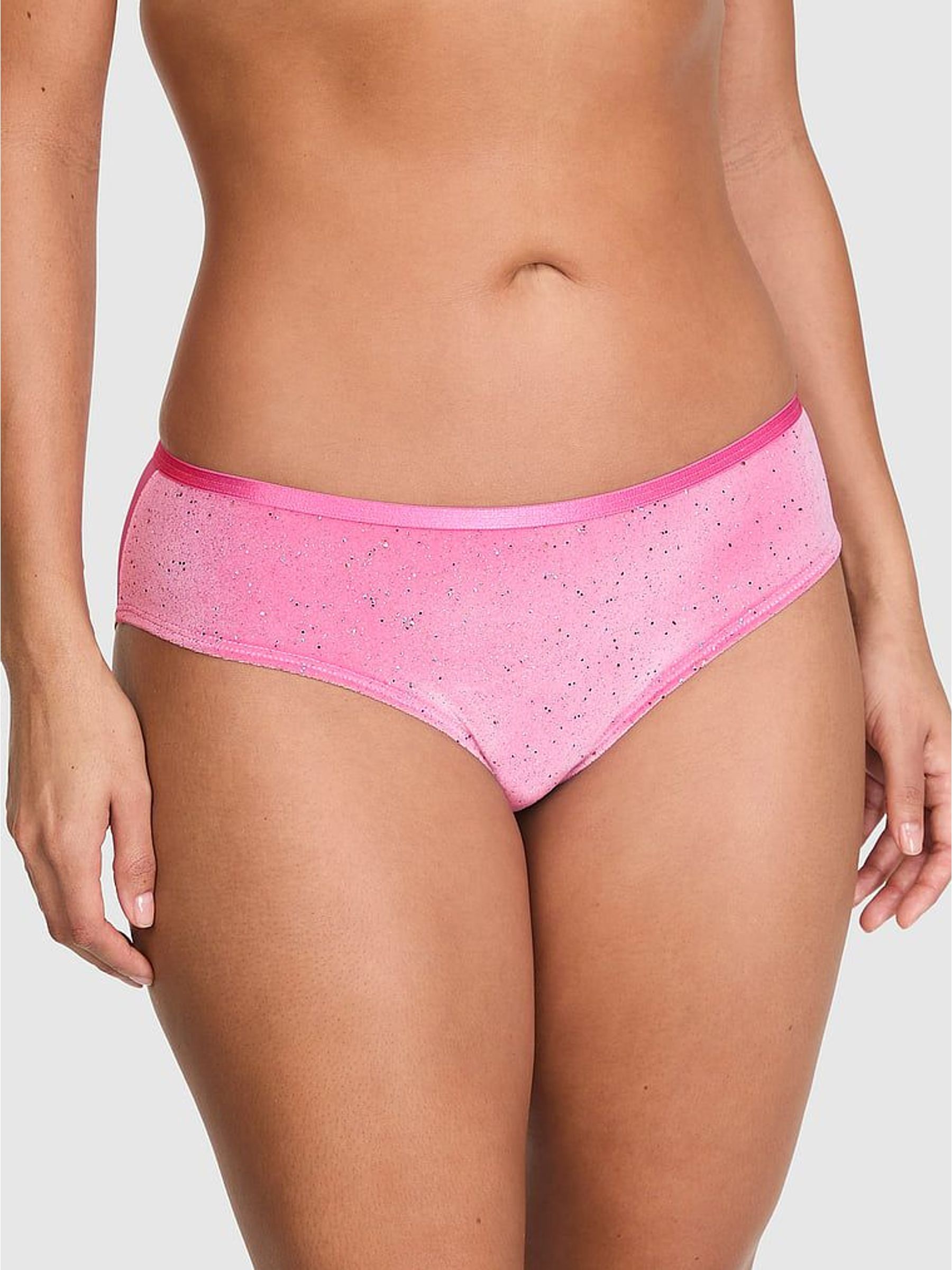 Moonstone Pink - Thong Confetti Velour Knickers