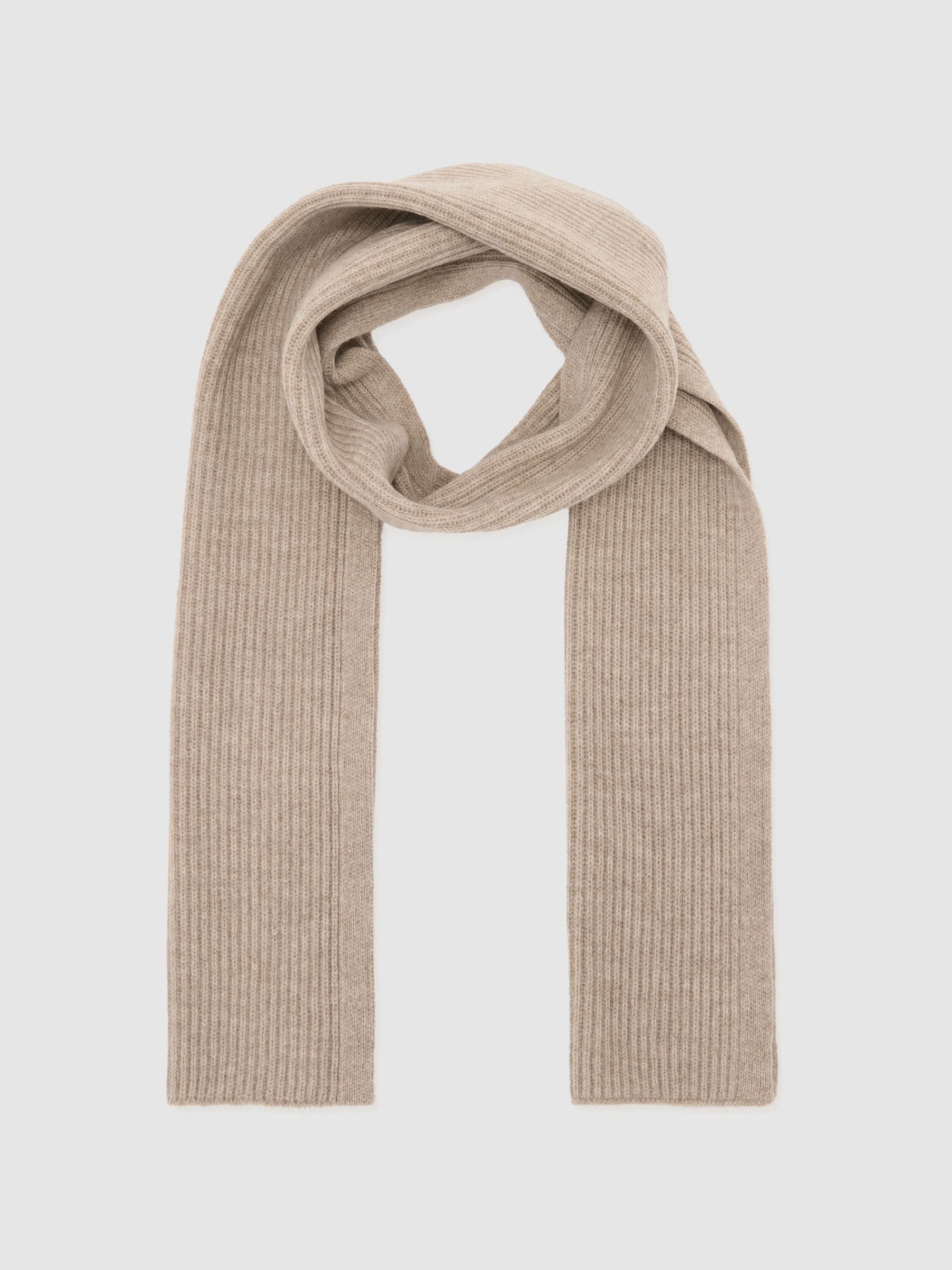 دقيق الشوفان - Regular Merino Wool Rib-knit Scarf