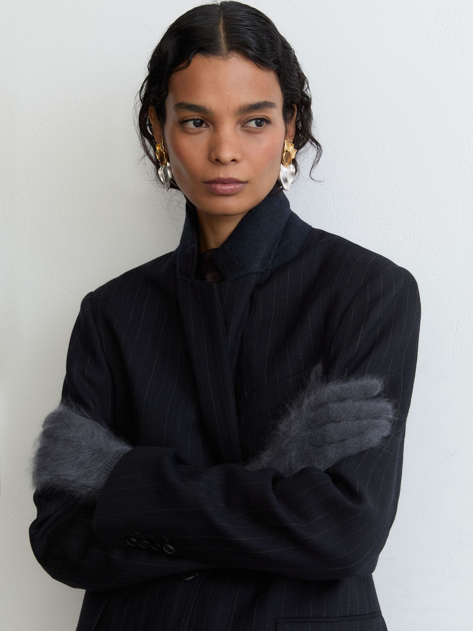 Grey - Brushed Cashmere Gloves