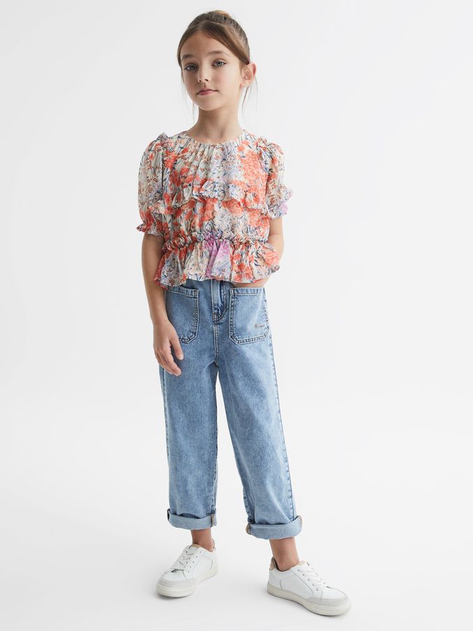 9-12 yrs Floral Print Blouse in Pink Print (D65808) | CHF 29