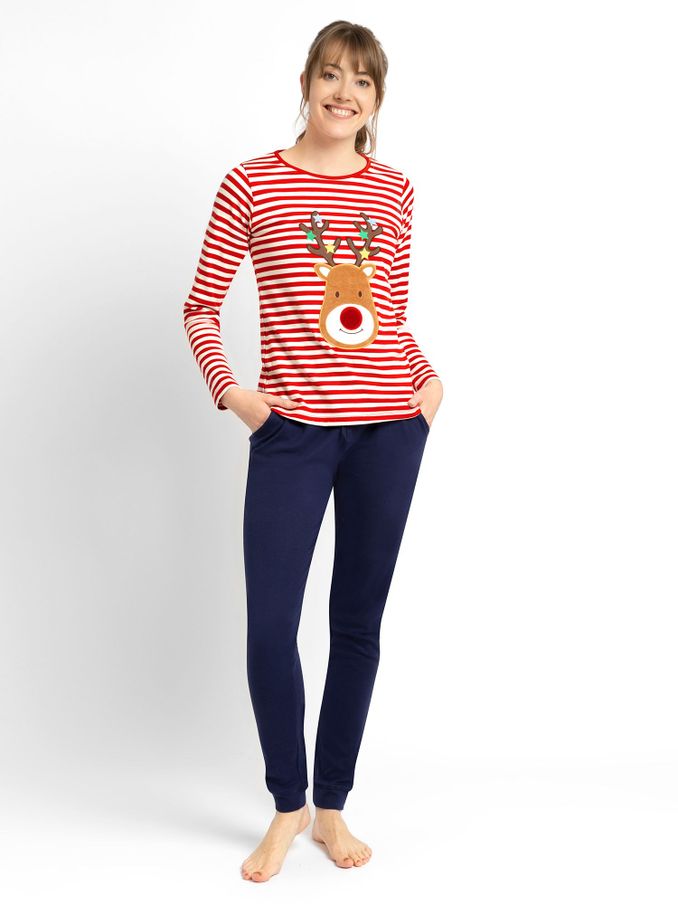 Red Women's Reindeer Pyjama Set (D66847) | $30