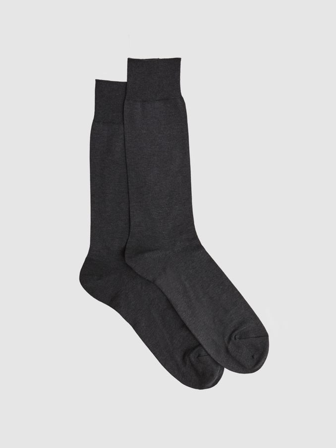 Mercerised Cotton Blend Sock in Mid Grey (D68922) | €15