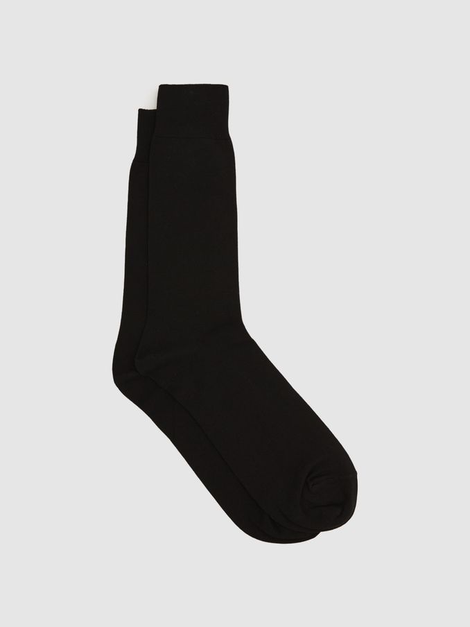 Mercerised Cotton Blend Sock in Black (D68923) | US$20