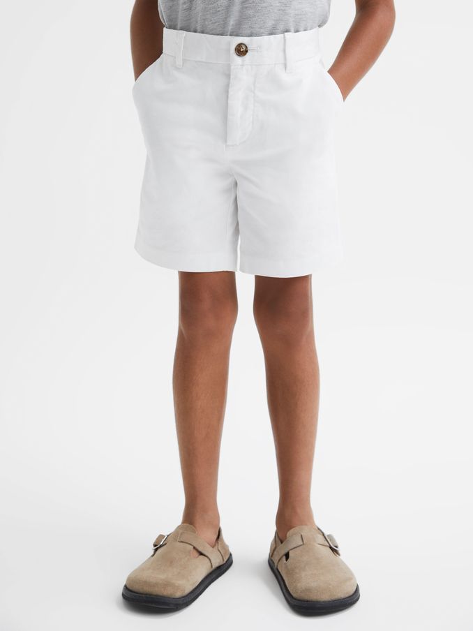 9-13 yrs Casual Chino Shorts in White (D76854) | $50