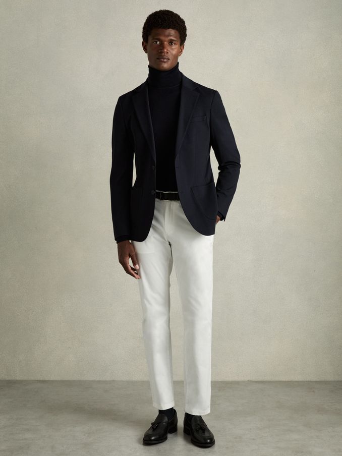 Slim-fit witte katoenen Blend met wassing (D80815) | € 125