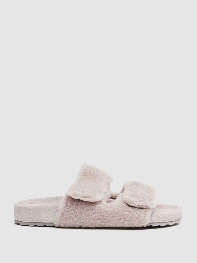 Wool Sliders in Taupe (D81089) | US$62