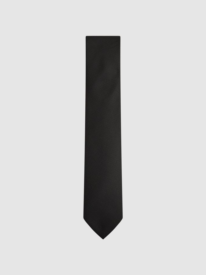 Textured Silk-Blend Tie in Black (D83077) | CHF 29