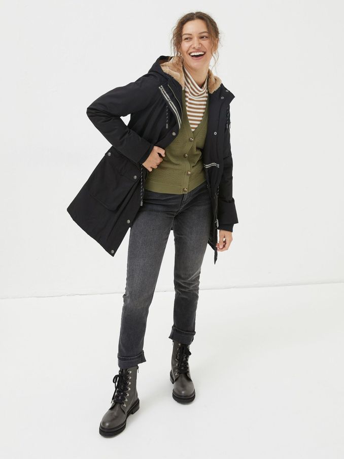 Black Maya Parka Coat (D85213) | €96