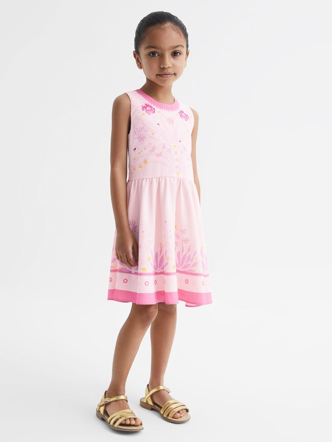 9-12 yrs Sleeveless Floral Print Dress in Pink (D89717) | €50