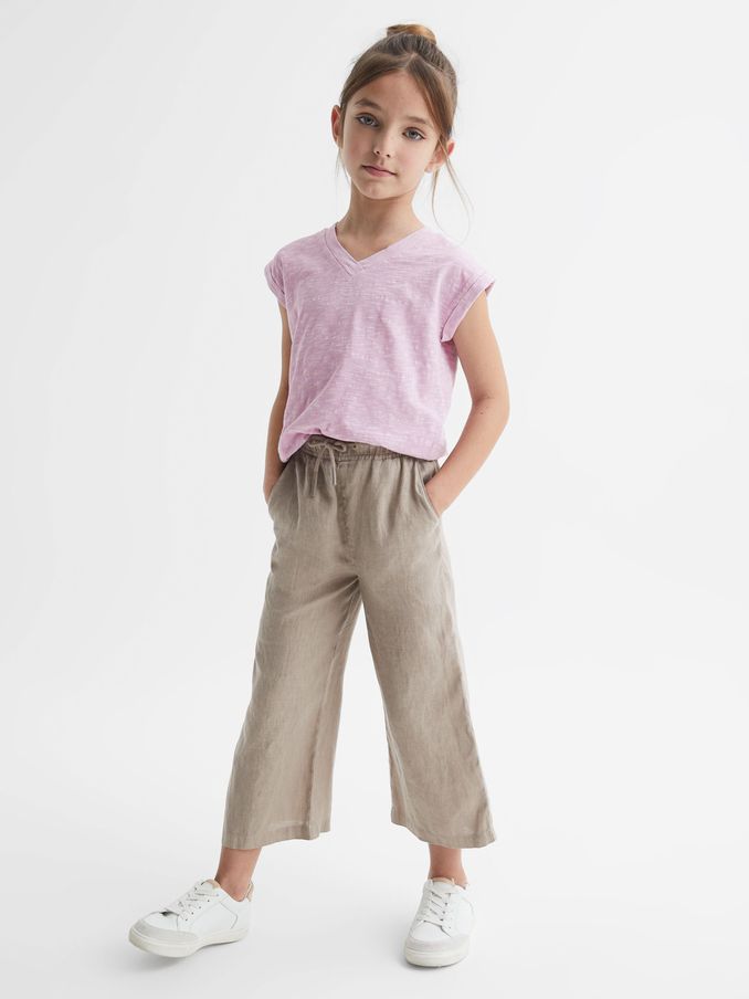 Senior Jersey V Neck T-Shirt in Lilac (D91469) | €9