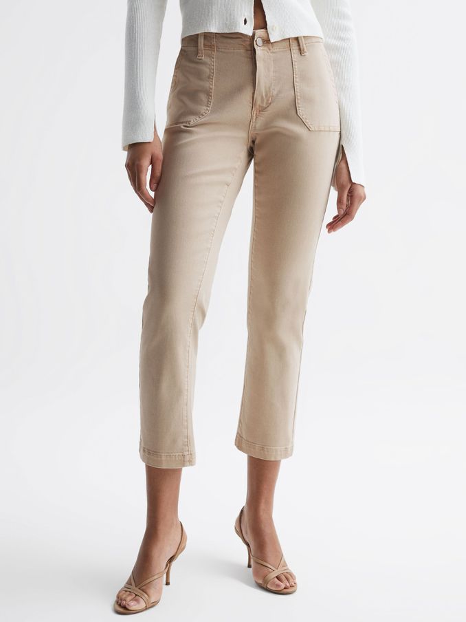 Paige High Rise Straight Leg Jeans in Vintage Warm Sand (D93469) | US$223