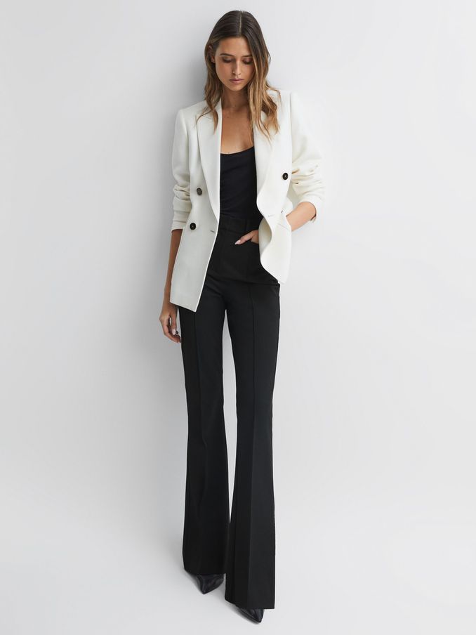 Petite Flared High Rise Trousers in Black (D99260) | US$127