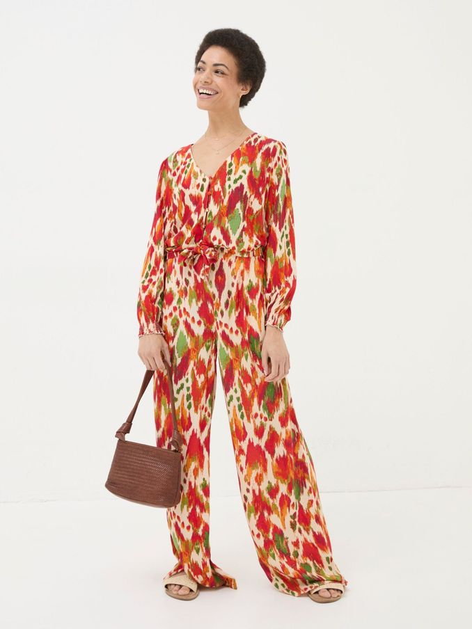 Margot Orange Paradise Ikat Blouse (E06694) | €34